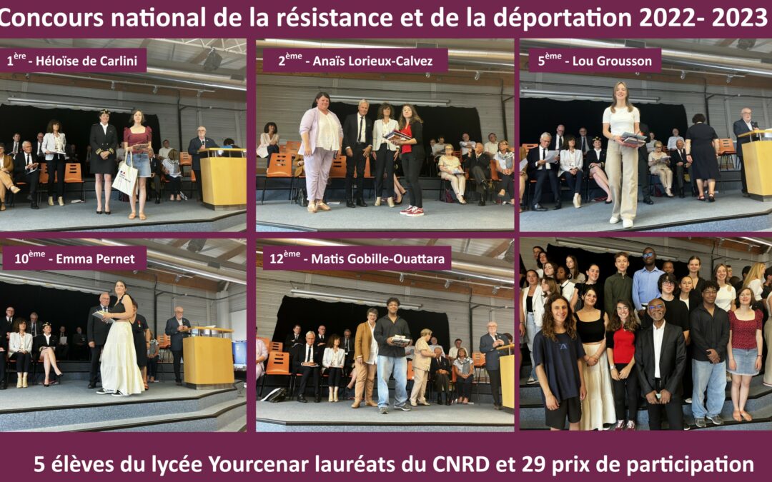 Félicitations aux élèves de Yourcenar, lauréats du Concours National de la Résistance et de la Déportation